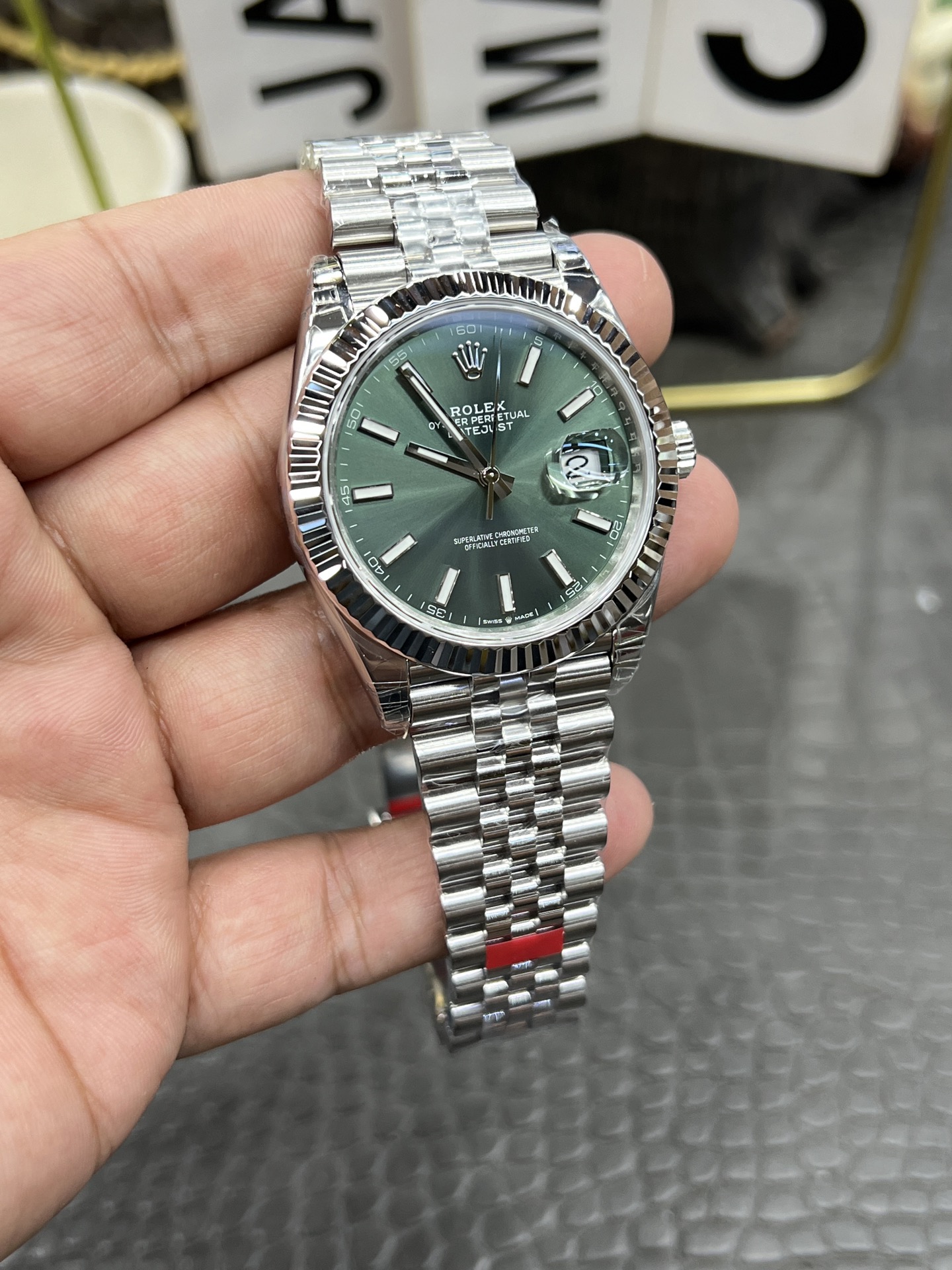 【VS工場】ロレックス デイトジャスト 126334 グリーン (丹東3255) スーパークローン - 画像 (6)