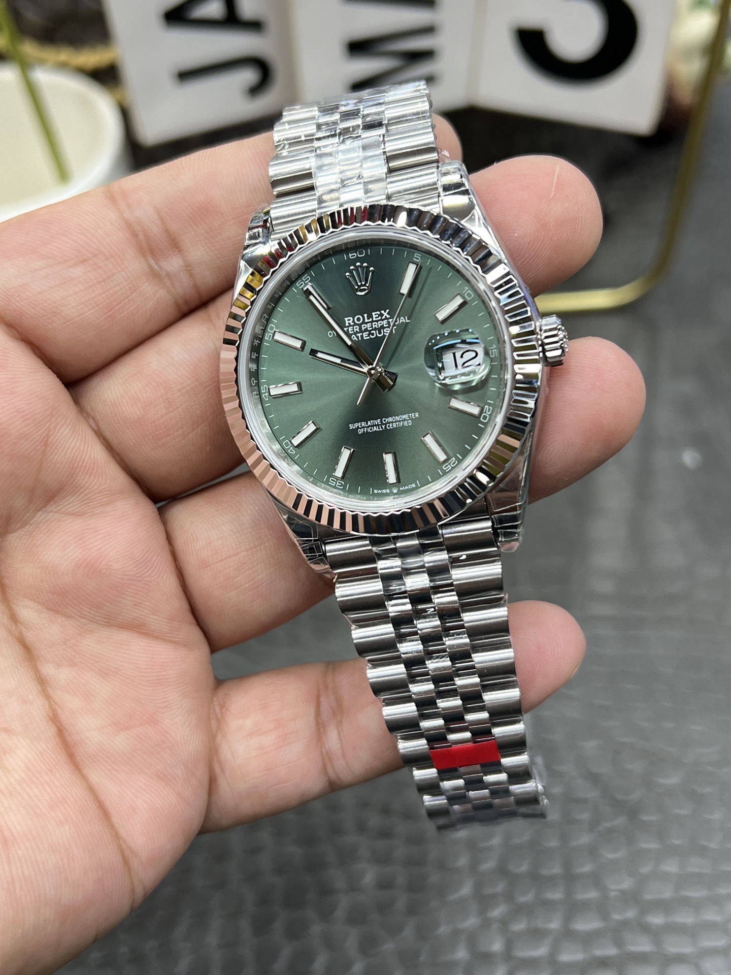 【VS工場】ロレックス デイトジャスト 126334 グリーン (丹東3255) スーパークローン - 画像 (7)