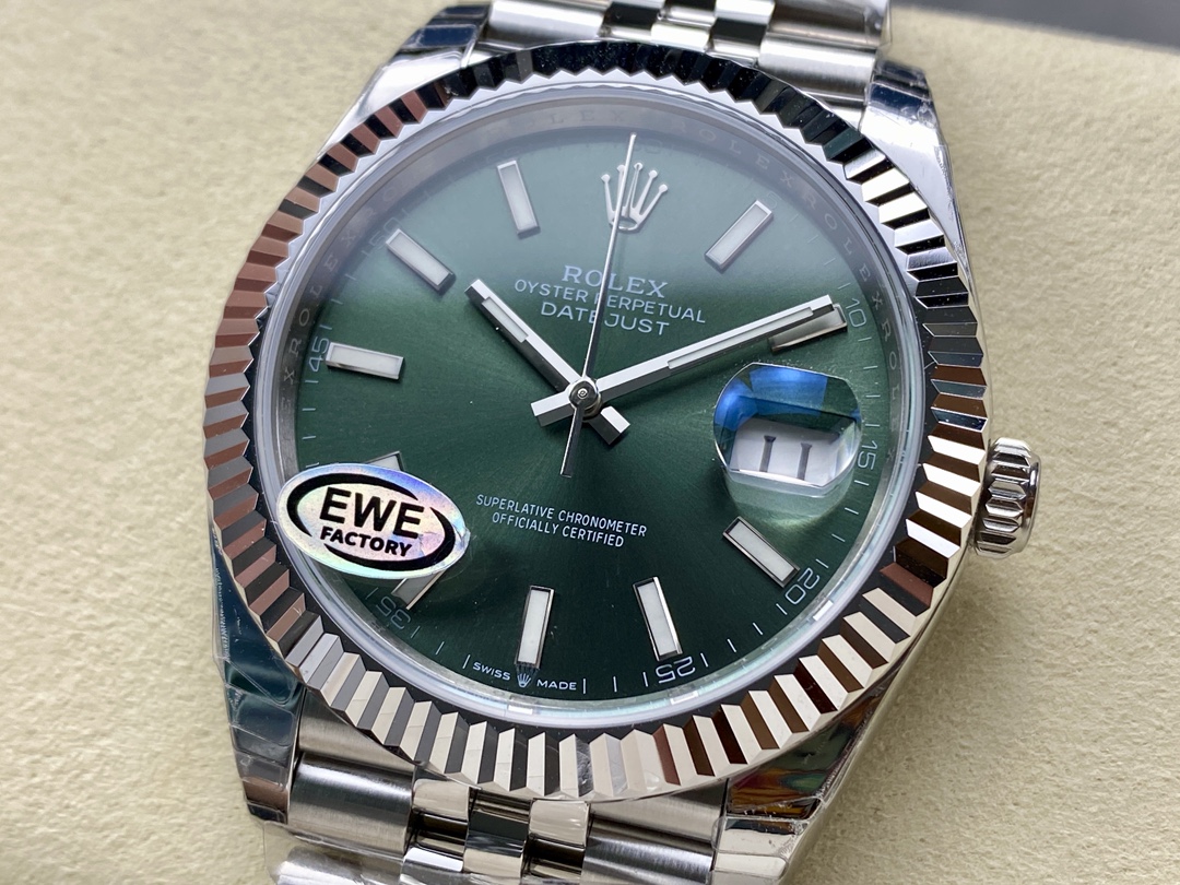 【EWE工場】ロレックス デイトジャスト 126334 グリーン (Cal.3255) スーパークローン - 画像 (8)