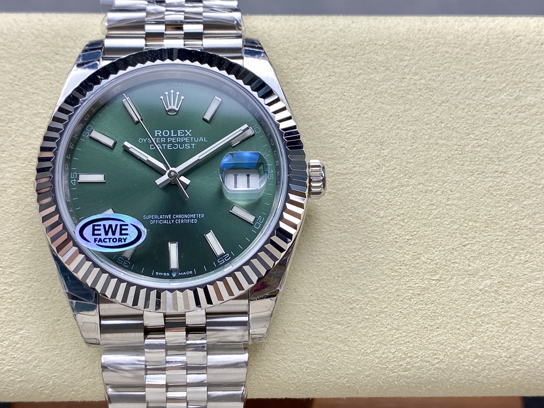 【EWE工場】ロレックス デイトジャスト 126334 グリーン (Cal.3255) スーパークローン - 画像 (9)