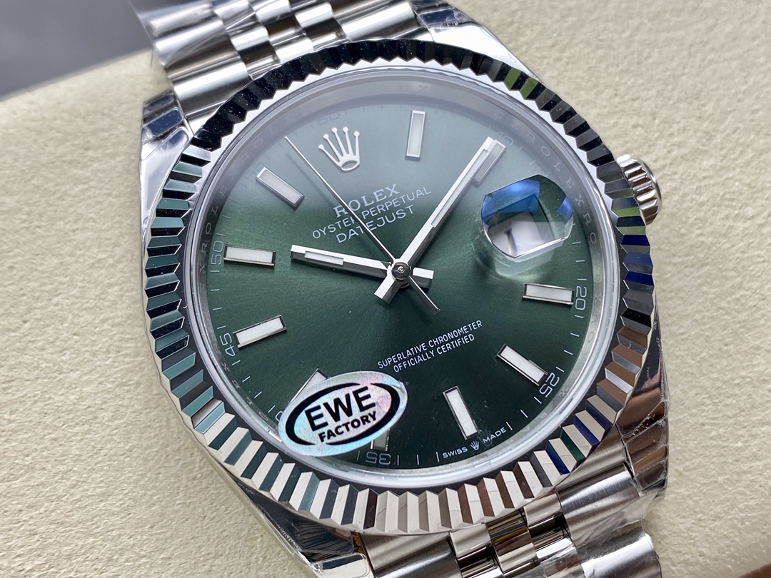 【EWE工場】ロレックス デイトジャスト 126334 グリーン (Cal.3255) スーパークローン - 画像 (10)